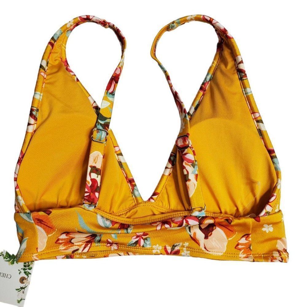 Chelsea & Violet Floral 2 Piece Swimsuit Size xs Bikini Top Side Tie Hipster - Picture 4 of 11